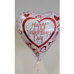 Heart-shaped Valentine’s Day balloon with pink and red hearts