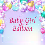 9" Baby Girl Mylar Balloon