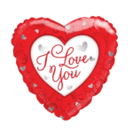 Heart-shaped red balloon with "I Love You" text