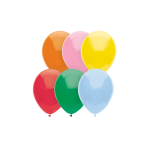 Six colorful balloons on a white background