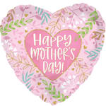 Pink heart-shaped balloon with "Happy Mother's Day!" text