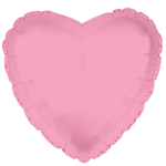 Pink heart-shaped foil balloon on a white background