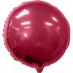 Round metallic red balloon on a white background
