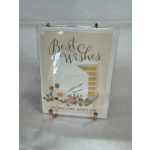 Greeting card with "Best Wishes" text and floral cake illustration