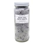 Glass jar of Estrella Dead Sea eucalyptus bath salts with white label
