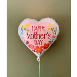 Heart-shaped Mother's Day balloon with floral decorations