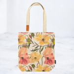 Floral-print tote bag with long handles