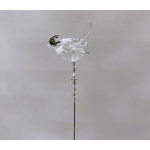 Clear crystal bird ornament on a thin metal stem