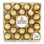 Box of Ferrero Rocher chocolates in gold wrappers