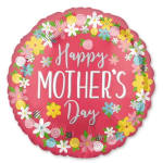 Round pink Mother's Day balloon with floral decorations