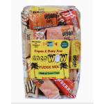 Bag of assorted wrapped fudge candies with a yellow label