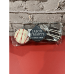 Packaged cookie trio with white and dark chocolate cookies