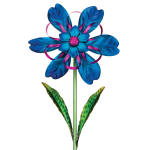 Blue flower spinner yard stake