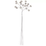 Silver beaded floral pick with long wire stems
