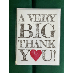 Greeting card with the words "A VERY BIG THANK YOU!" and a red heart