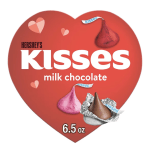 Heart-shaped box of Hershey's Kisses milk chocolate