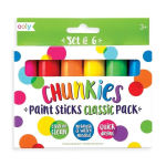 Box of colorful Chunkies paint sticks in retail packaging