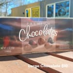 Box of premium assorted chocolates on a table