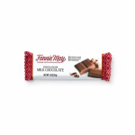 Wrapped milk chocolate bar with red patterned ends