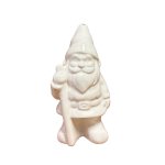 White ceramic gnome figurine holding a staff