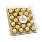 Box of Ferrero Rocher chocolates in gold wrappers