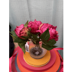 Permanent Peonies Vased- Hot Pink