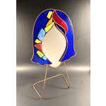#A053 - Cobalt Blue Mosaic Face Mirror