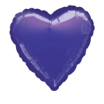 Purple heart-shaped foil balloon on a white background