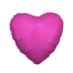 Pink heart-shaped foil balloon on a white background
