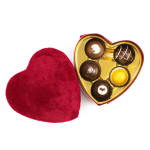 Gourmet Chocolate Truffles 5 piece in Velvet Heart Box