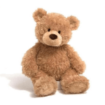 Brown teddy bear sitting on a white background