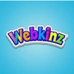 Colorful Webkinz logo on a blue background