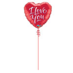 Red heart-shaped balloon with "I Love You" text and a curling ribbon