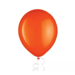 Orange balloon with a white ribbon tail