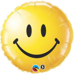 Yellow smiley face foil balloon