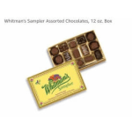 Box of Whitman's assorted chocolates with the lid open