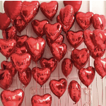 Red heart Mylar balloon