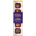 Box of assorted chocolates in a purple package
