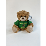 Brown teddy bear wearing a green Salina South Cougars shirt