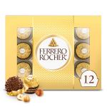 Box of Ferrero Rocher chocolates with one chocolate shown in front