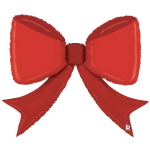Red bow-shaped balloon on a white background