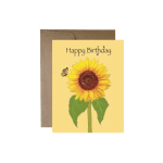 Birthday card with a sunflower illustration