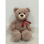 Classic Brown Teddy Bear with Red Ribbon