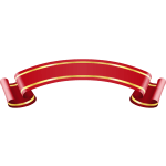 Red ribbon banner with gold trim