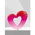 Heart-shaped pink and red balloon on a plain background