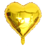 Gold heart-shaped foil balloon on a white background