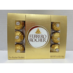 Ferrero Rocher chocolates in a gold gift box