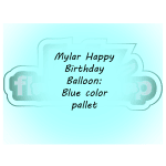 Blue birthday balloon graphic with text