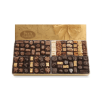 Assorted chocolates in a gold See's Candies gift box