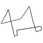 Abstract black zigzag line drawing on a white background